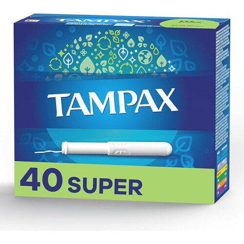 Tampax Cardboard Tampons Super Absorbency, Anti-Slip Grip