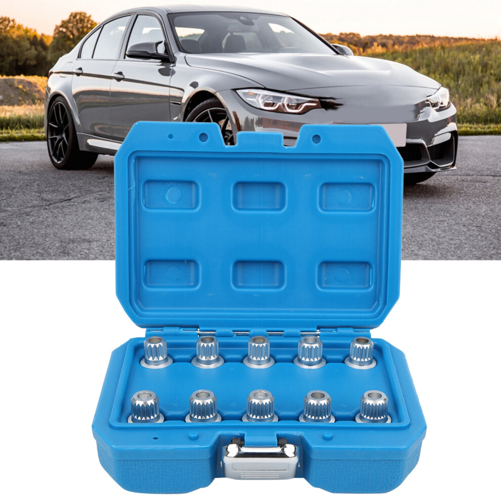 10Pcs Wheel Locking Lug Nut Key Set Remover Installation AntiâTheft Kit 7641323527213