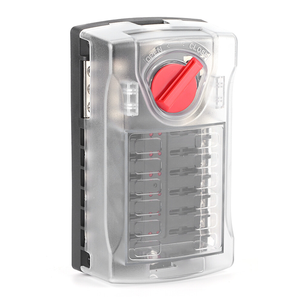 12 Circuits Fuse Box Indicator Light Use Car Yacht Universal Marine Boat Dustproof 3681323528852