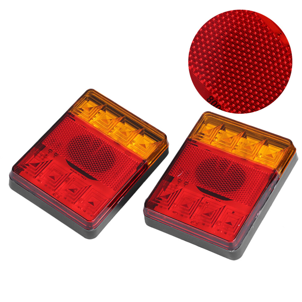 2Pcs 12V Led Taillight Turn Signal Lamp Indicator Waterproof Shockproof For Trailers Trucks Boat 5021323530215