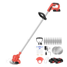 Twin Battery Brush Cutter,380W Motor, 6" Cutting Diameter, With 12pcs Blade