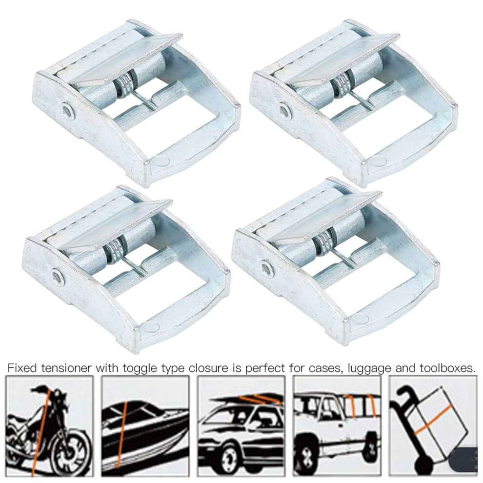 4Pcs Zinc Alloy Buckle For Heavy Duty Tiedown Cargoes Strap Fixed Tensioner Ratchet Buckle(25Mm ) 6911323533431