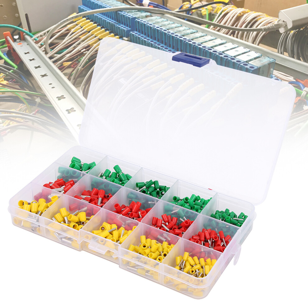 600Pcs Tubular Terminal Boxpacked Insulated Electric Splice Electrical Wiring Copper Crimp Connector 7891323534319