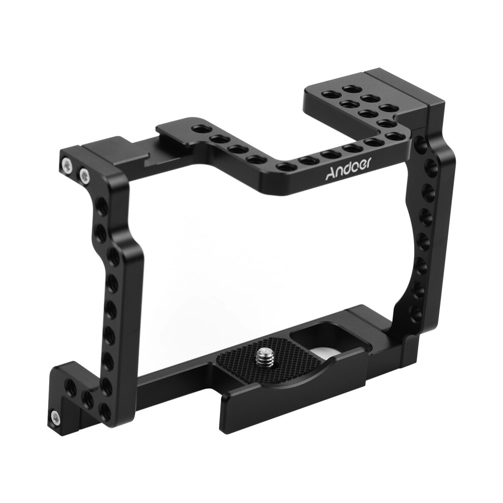 Andoer Camera Cage Rig Aluminum Alloy With Cold Shoe 1/4 Thread Compatible With Canon M50 Mirrorless Camera 8331323535033