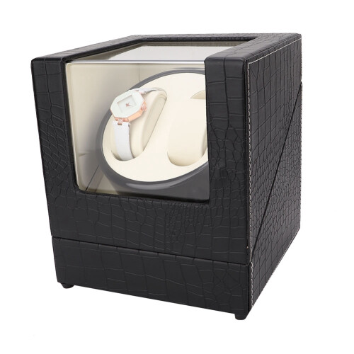 2+0 Automatic Watch Winder Box for Wristwatch Mechanical Watch   (Beige)