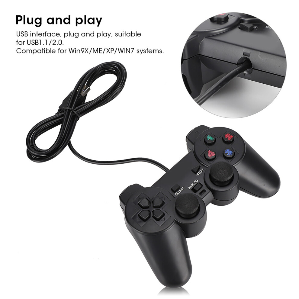 Computer Game Controller Wired Usb Gamepad With DualâVibration For Pc Laptop Joystick 4361323535690