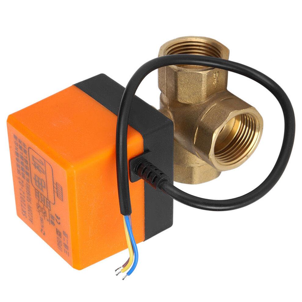 Motorized Ball Valve L Shape Orange Brass Electric Valves 3ÂWire 2ÂControl 1,6Mpa 6W Ac220v G1 Pouces 7901323536722