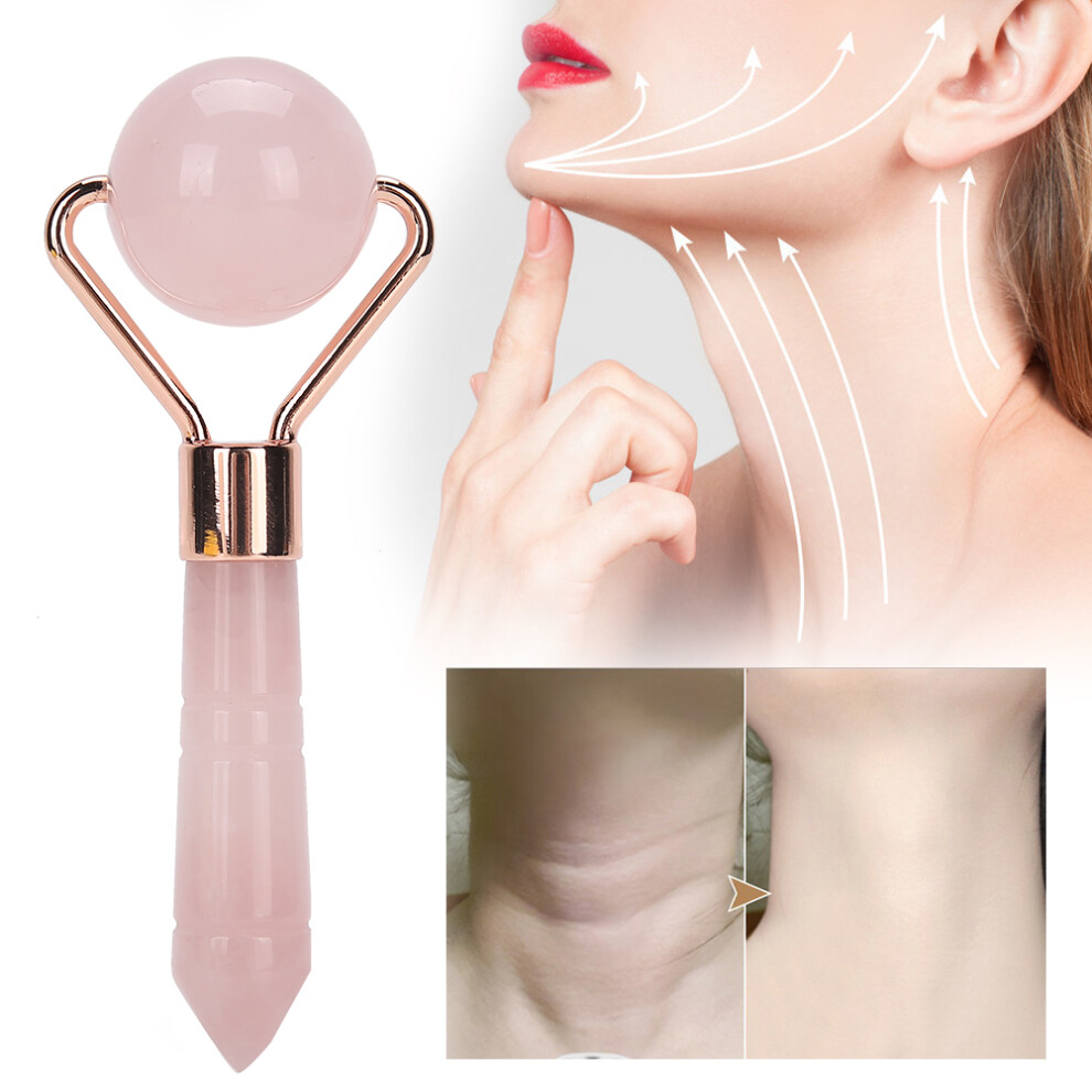 Rose Quartz Face Roller Massager Skin Tightening Lifting AntiWrinkle Facial Massager