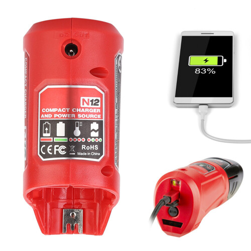Tragbarer USB-Akkuladegerät für M12 2,1 A Schnellladung, Rot 2