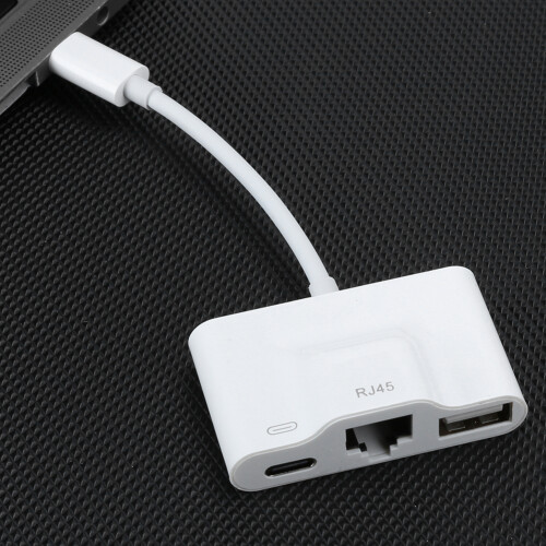 Externer kabelgebundener Ethernet-USB-Adapter Typ C für Computer, Tablets, RJ45-Anschluss