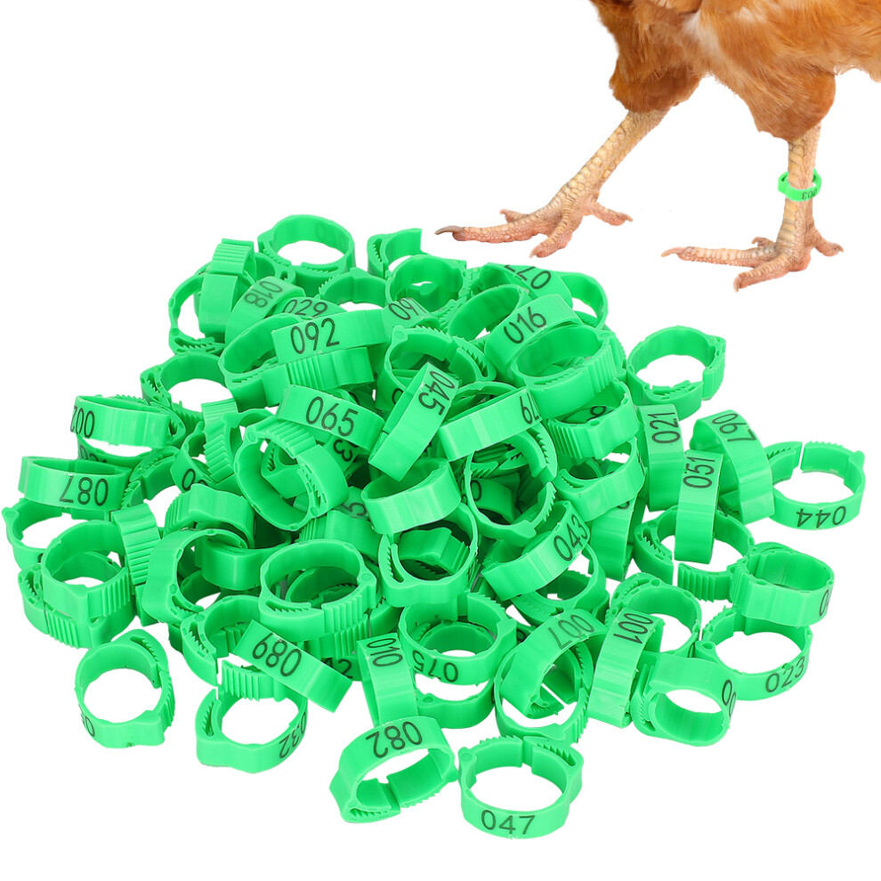 100pcs Poultry Foot Ring Chicken Duck Bird Buckle Type Clip Ring with Sign Feeding SuppliesGreen-image-OPC-PHW7SRF-NEW