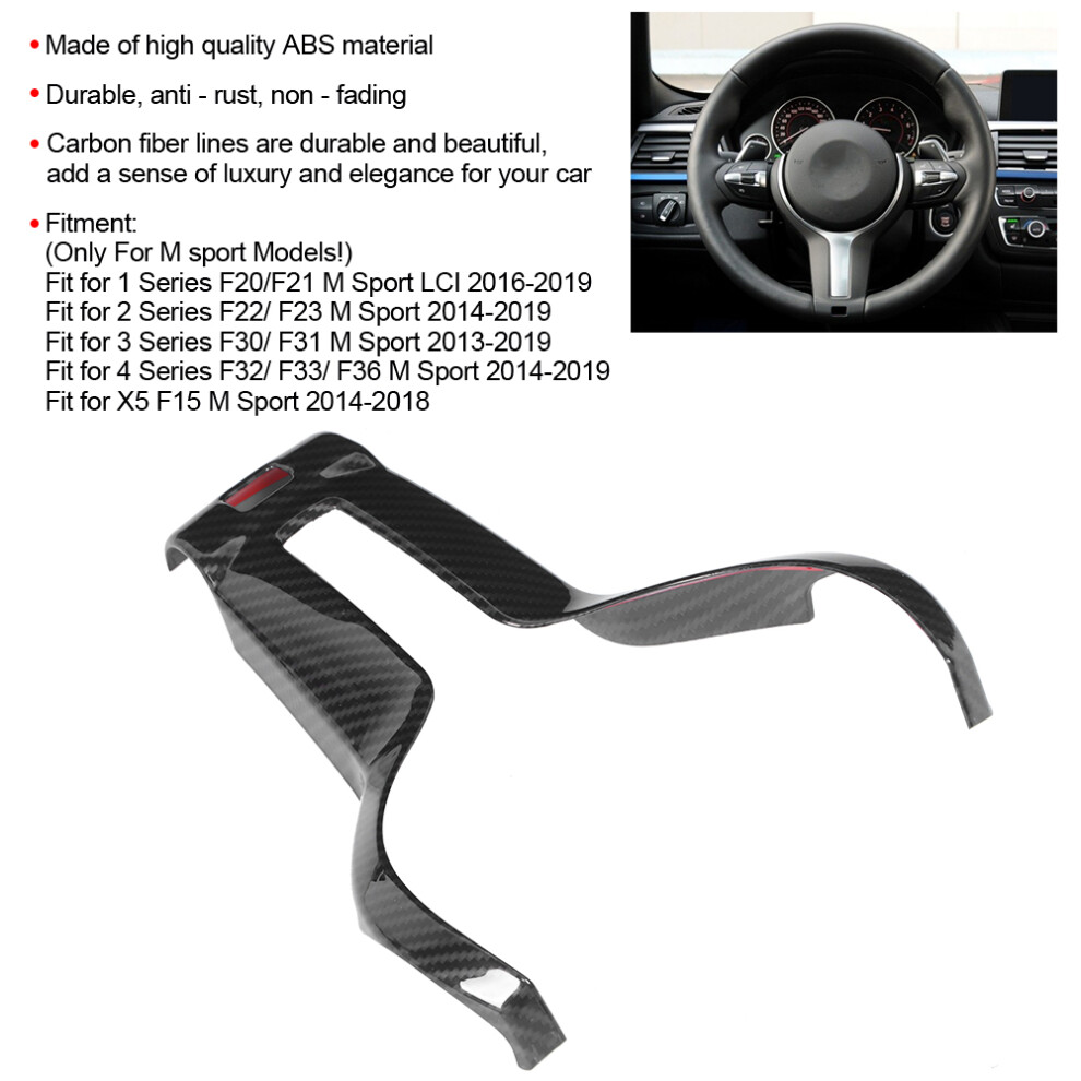 Steering Wheel Trim Abs Carbon Fiber Style Interior Decoration For F20 F21 F30 F32 X5 X6 Msport 7891323539703