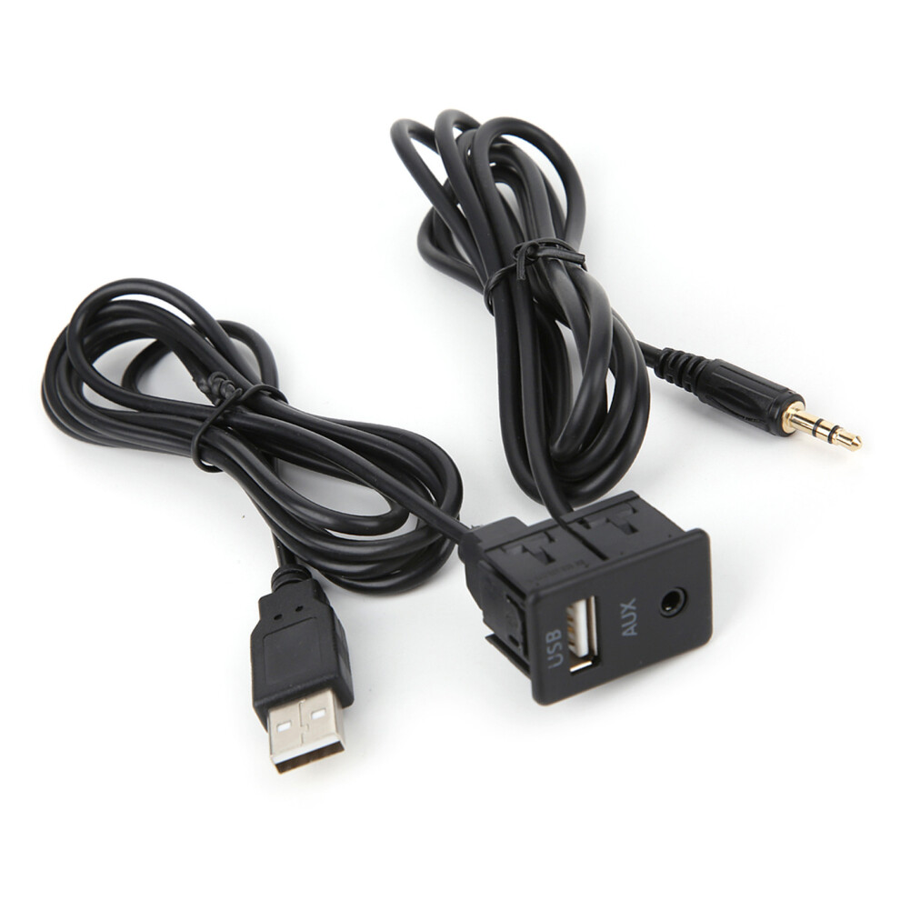 3.5Mm Aux Extension Cable Adapter Flush Mount Usb Port Headphone Jack Panel Mounting For Car Boat 9361323540002