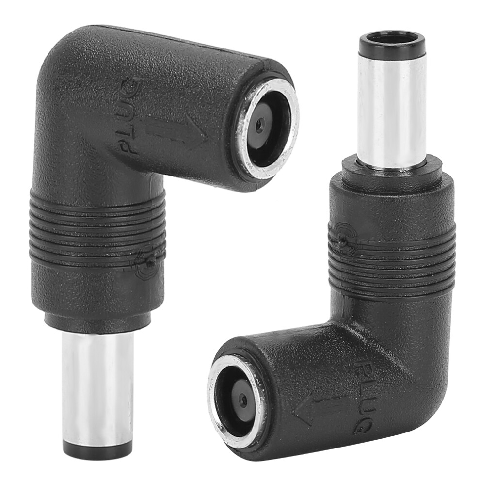 2Pcs Female To Male Adapter For Hp/Dell Straight To Elbow 7.4 X 5.0Mm To 7.4X5.0mm Black 8161323540771
