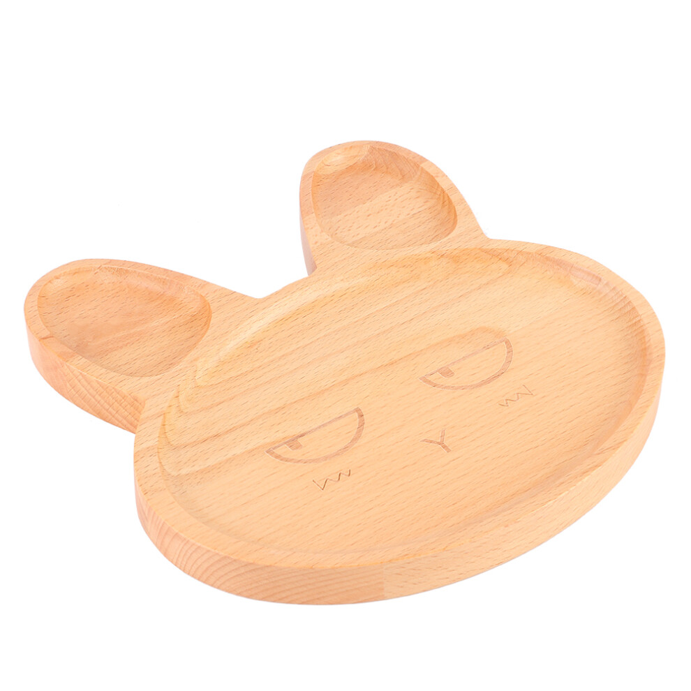 Wooden Food Tray Dish Plate Bowl with Compartment for Baby Children Breakfast Serving Platter Snack Container