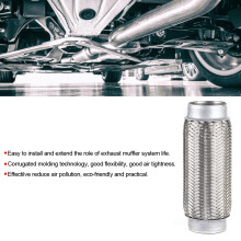 Stainless Steel Exhaust Flexible Pipe Flexi Joint Repair Tube Car Accessories55x200mm