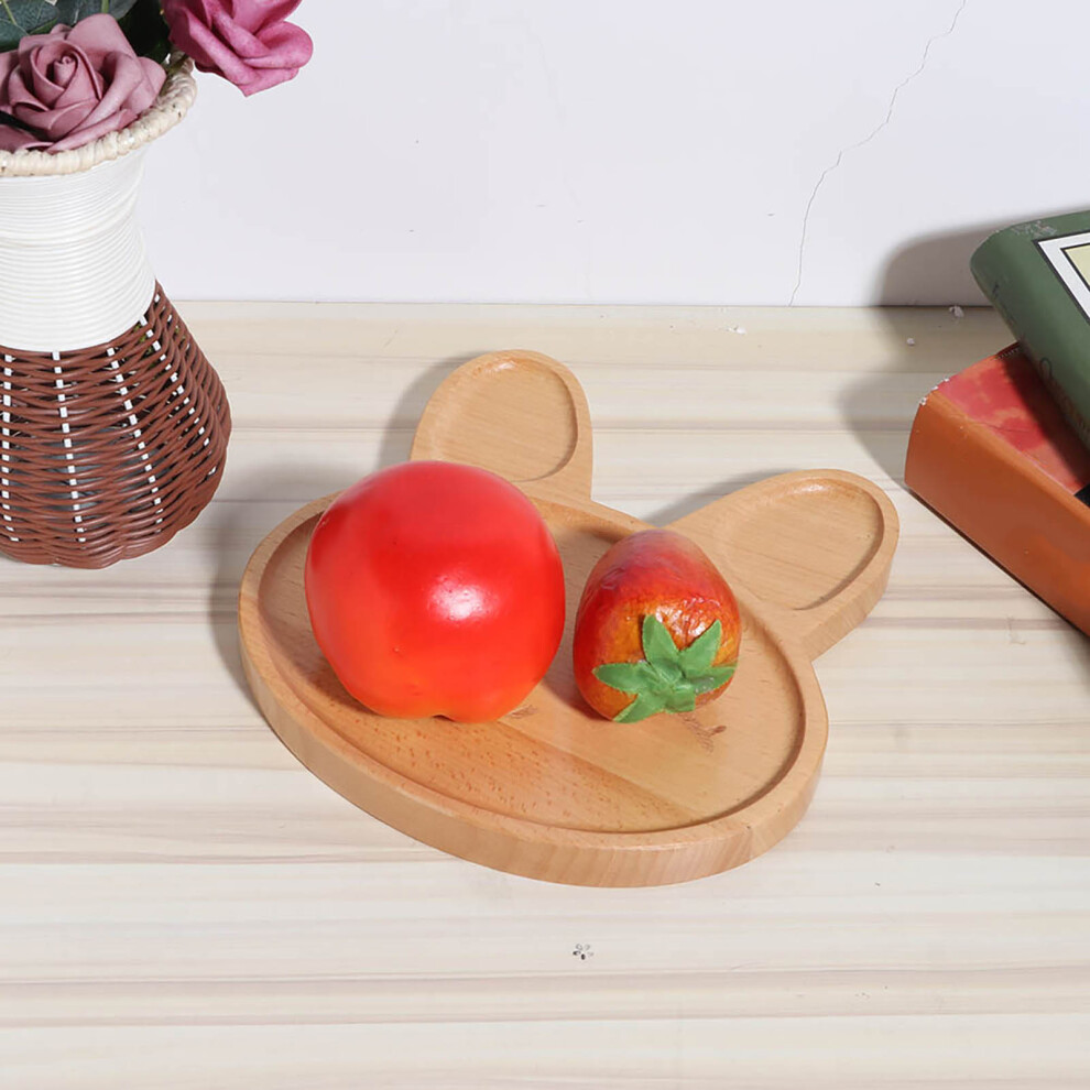 Cute Animal Wooden Plate Divided Dish Bowl Snack Food Serving Tray for Kid Children Tableware