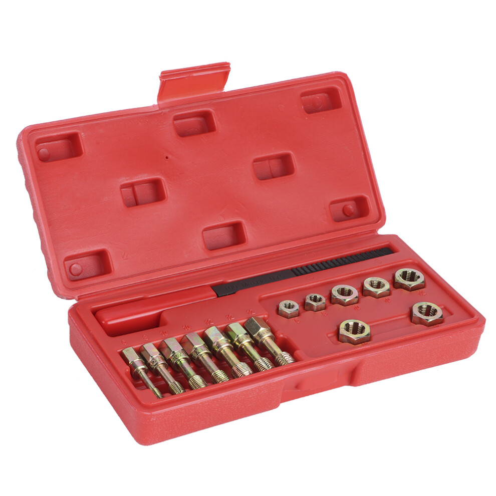 15pcs/Set Thread Restorer Repair Kit Universal Car 7 Metric Rethread Taps Die Tool