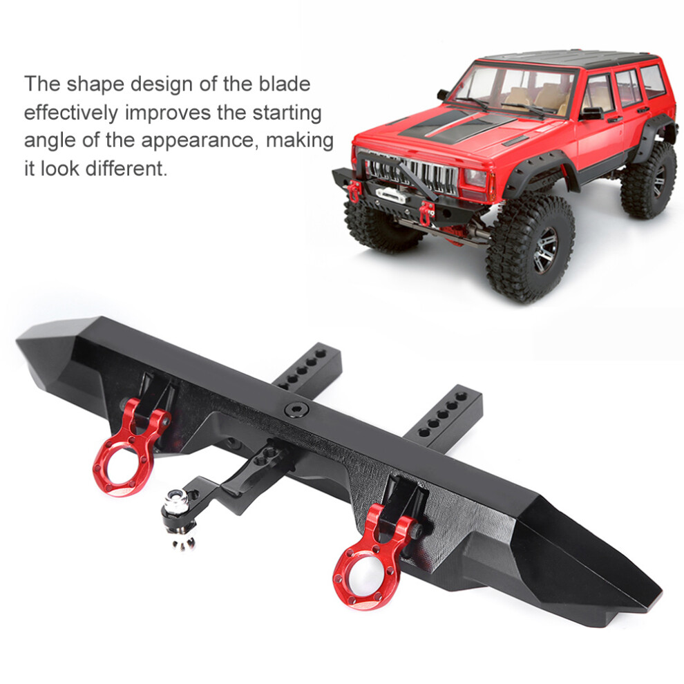 Aluminium Alloy Tail Rear Bumper With Towing Hook Accessory For Trx4 Rc Car Black 3741323546468