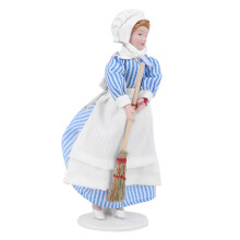 Miniatur-Keramikkoch-Puppe mit Boden, 15,3 cm Für Puppenhauszubehör