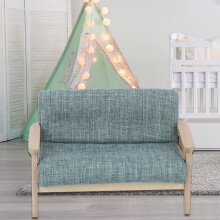 1:12 Dollhouse Miniature Mini Toy Furniture Model Japanese Wooden Armchair Fabric SofaGreen