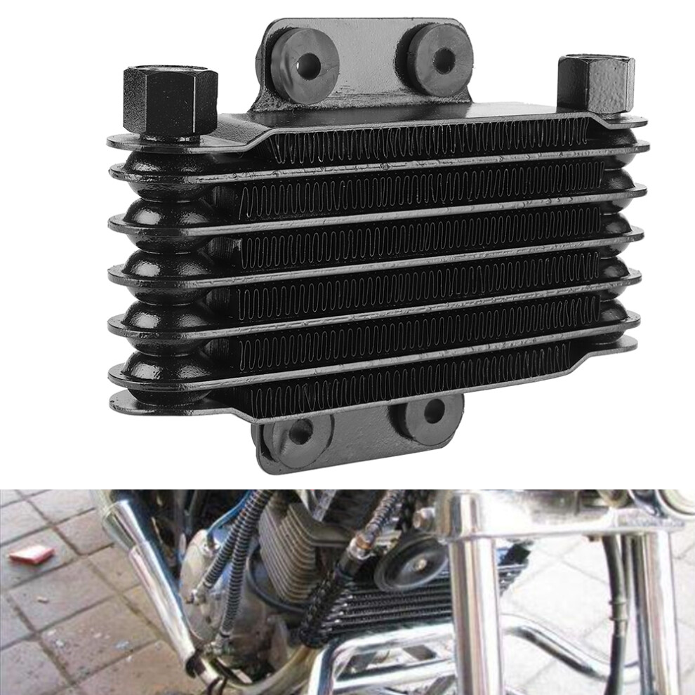 6 Row Engine Oil Cooler Cooling Radiator Parts For 125Â250Cc Motorcycle Dirt Bike Atv Black 7901323549104