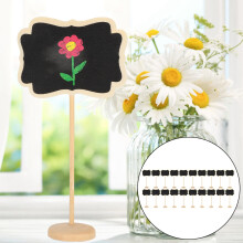 20pcs Wooden Blackboard Vertical Writing Notice Plant Decorative Signs Tags Garden Labels DIY Decoration
