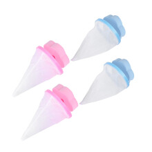 4 Stück Haustierhaare-Wäschefilternetzbeutel Blau & Pink für Waschmaschine