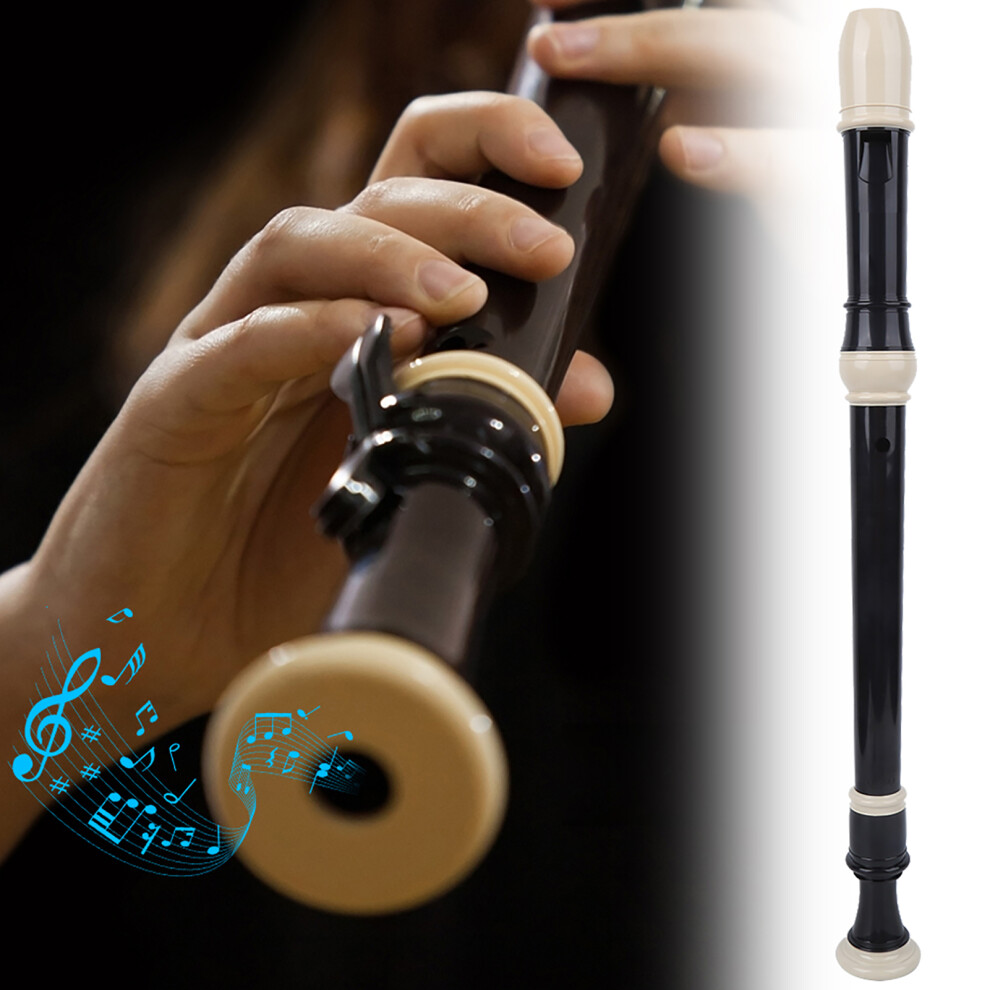 Recorder 8 Hole Clarinet ABS Resin F Key for Student Beginners Music with Free Cleaning KitAlto F Key British Recorder (B)