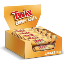 Twix Crispy Rolls Milk Chocolate Caramel and Biscuit Snack bar