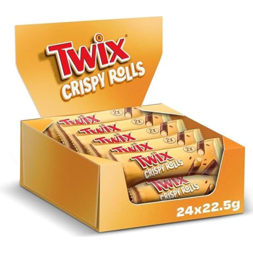 Twix Crispy Rolls Milk Chocolate Caramel and Biscuit Snack bar