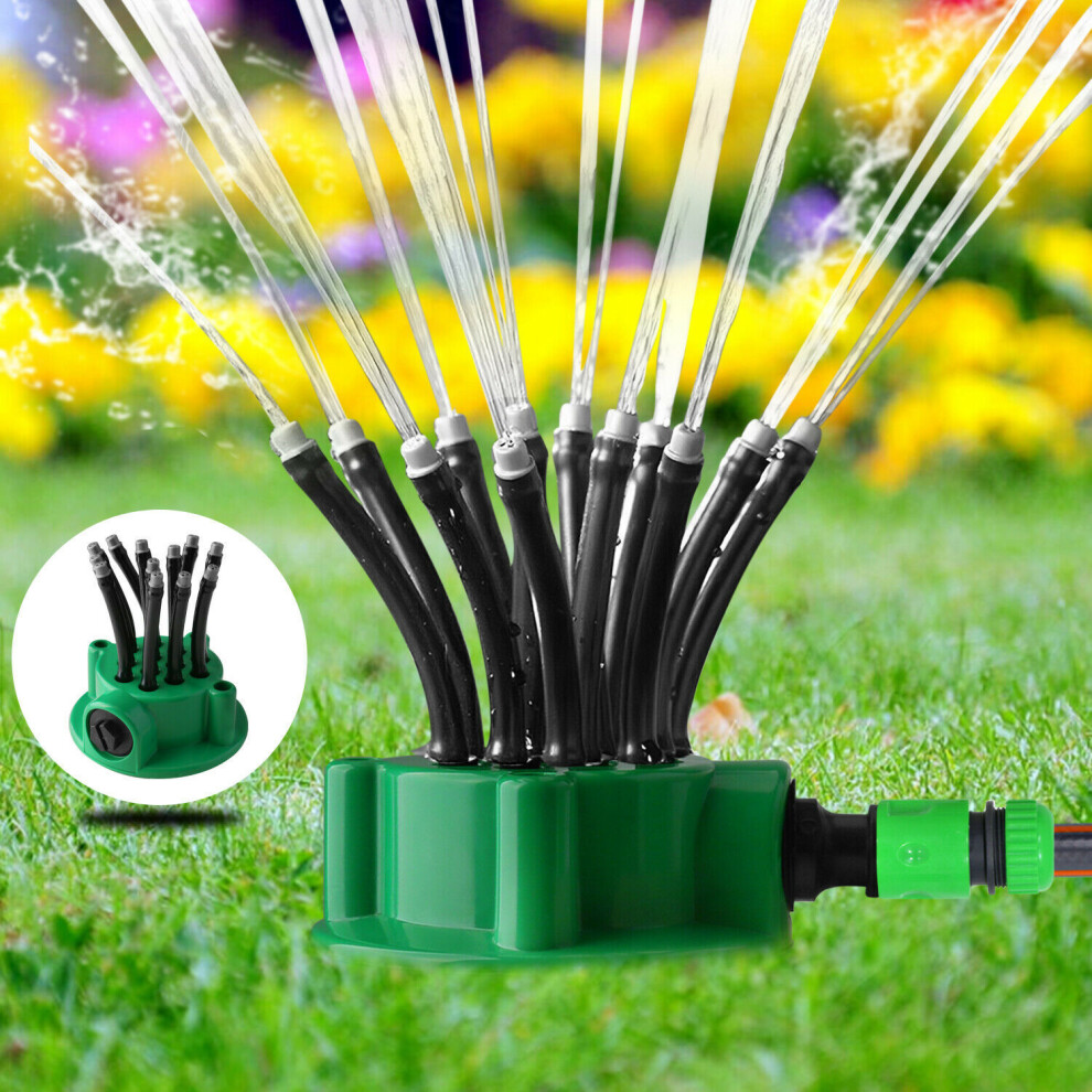 Garden Sprinkler Multi-Tips Lawn Sprinkler Head Nozzle 12 Flexible Spray Nozzles 360 Degree Rotating Lawn Sprinkler Outdoor Garden Patio Wa