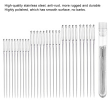 Stainless Steel Knitting Needle Set LargeEye Weave Tools Accessories for Sewing Stitching(3 Sizes )