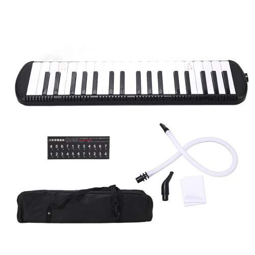 Melodica 37 Key Wind Musical Instrument Adult Suitable for Beginner Learner PracticeBlack 1