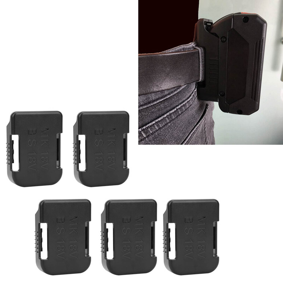 5Pcs Lithium Battery Storage Rack Shelf Bracket Belt Slot For Makita 18V Fixing Devicesblack 7891323560820