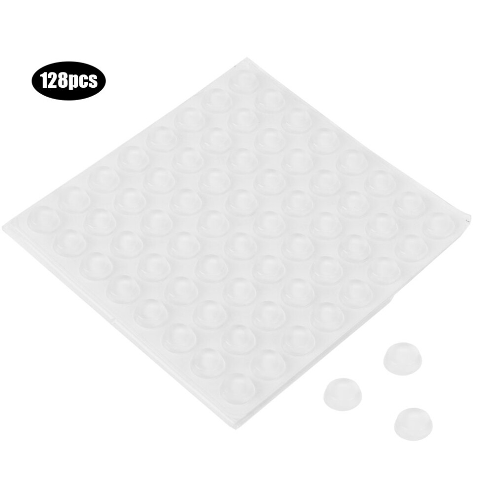 128Pcs Selfadhesive Silicone Pads Transparent Antislip Foot Mat Household Protectors 12X4mm 9391323561394