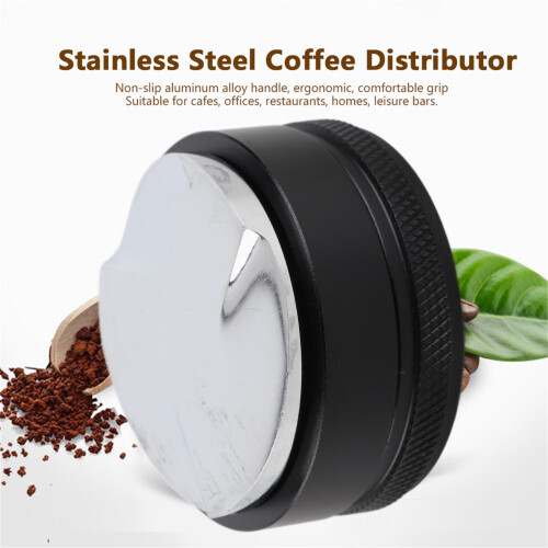 Stainless Steel Coffee Tamper Height Adjustable Distributor Leveler Tool Accessories58mm Black 2