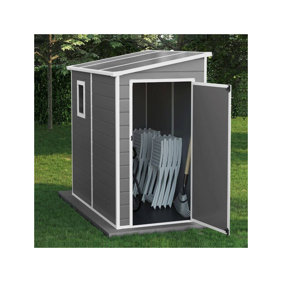 BillyOh Newport 6ftx4ft Lean To Plastic Shed Light Grey With Floor