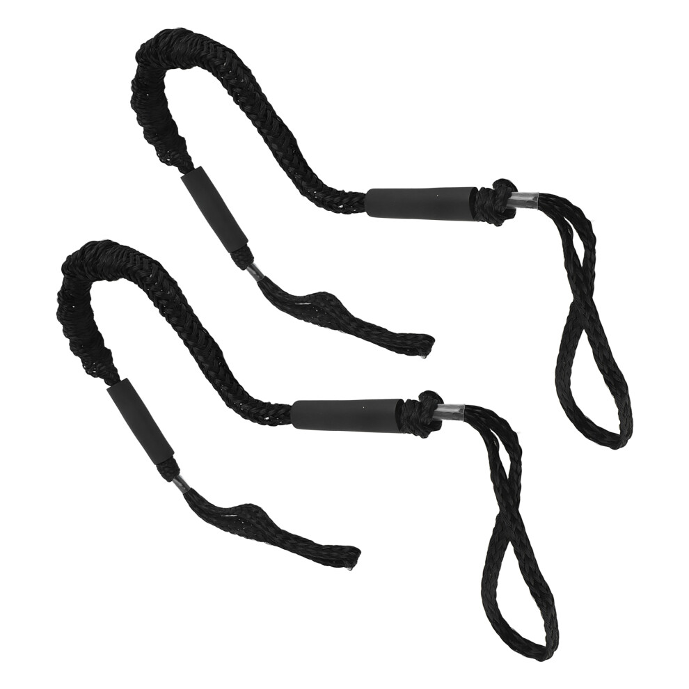 2Pcs 3.5-5.5Ft Bungee Dock Line Mooring Stretch Rope Quick Docking For Boat (Black) 4691323564360