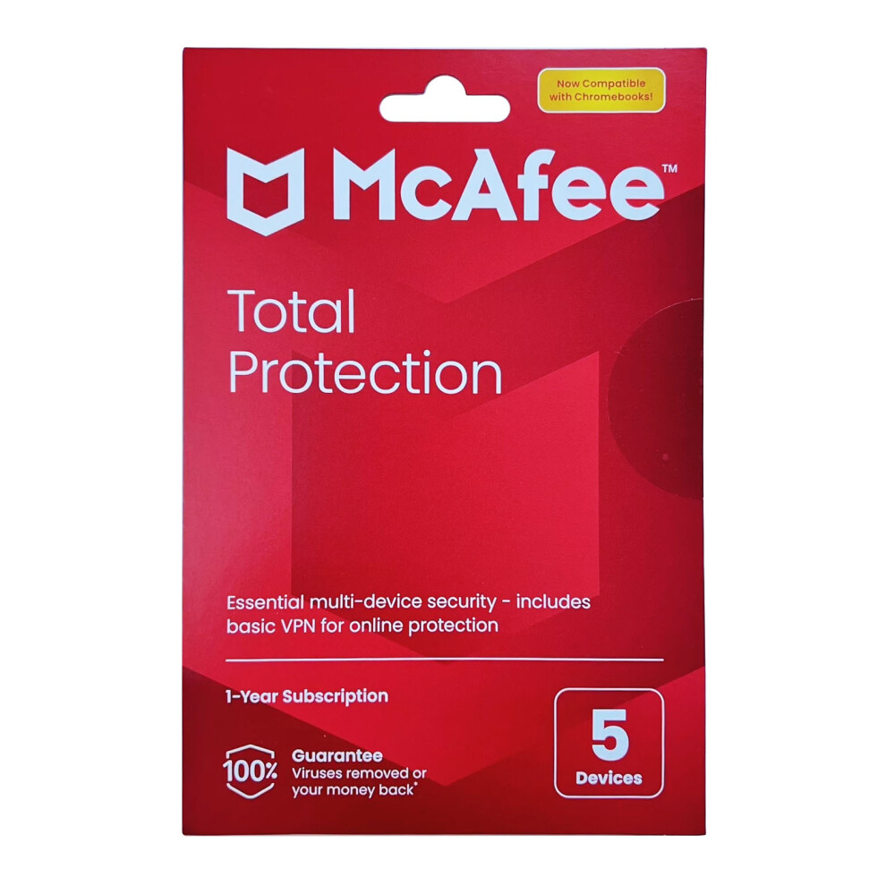 Mcafee Total Protection 1 Year Subscription 5 Devices Anti-Virus