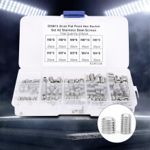 200pcs Stainless Steel Flat Point Hex Socket Grub Screw for Precise Instrument M3/M4/M5/M6/M8