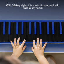 Melodica 32 Key Wind Musical Instrument Suitable for Beginner Practice Bag F32s(Blue )
