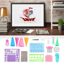 Handmade Paper Card Crafts Quilling Tool Kit Tweezers Beads Needle DIY Scrapbooking Accessory