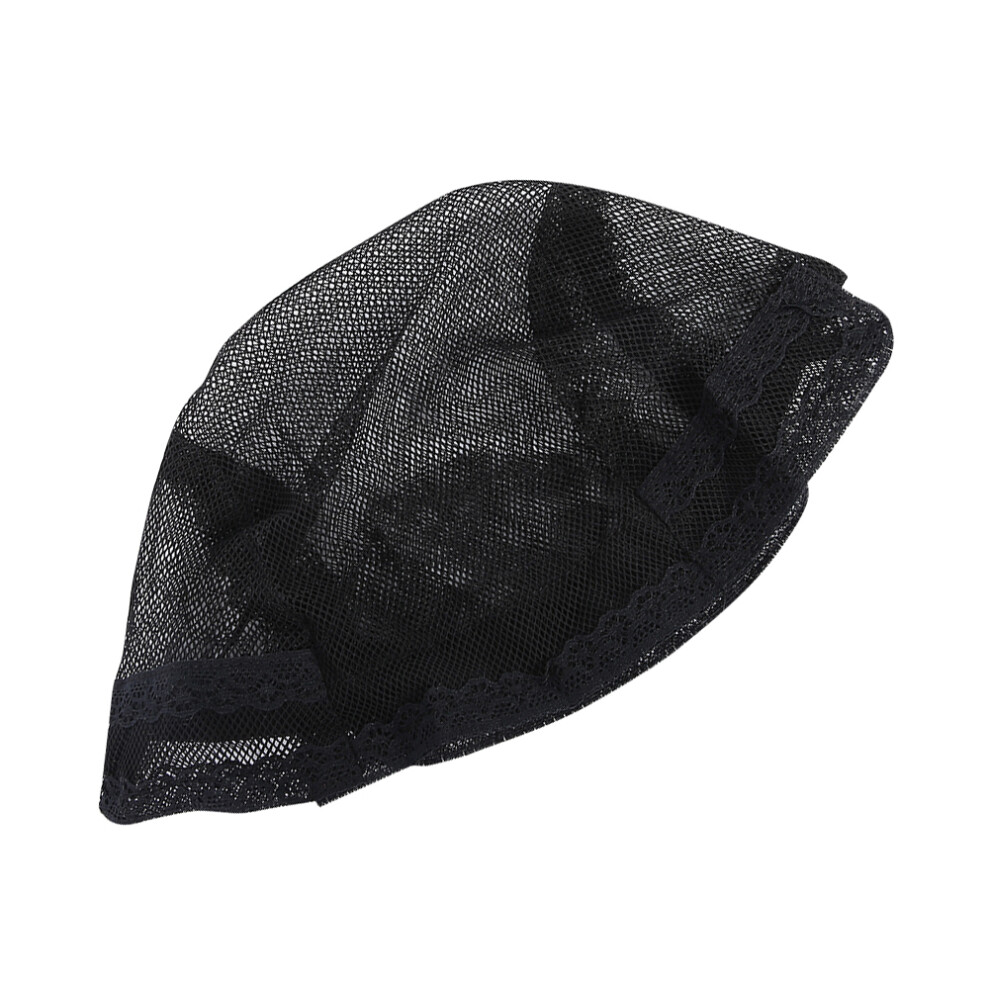 Unisex Black Hairnet Wig Cap Elastic Dome Hair Mesh With Adjustable Strap For Making Wigs