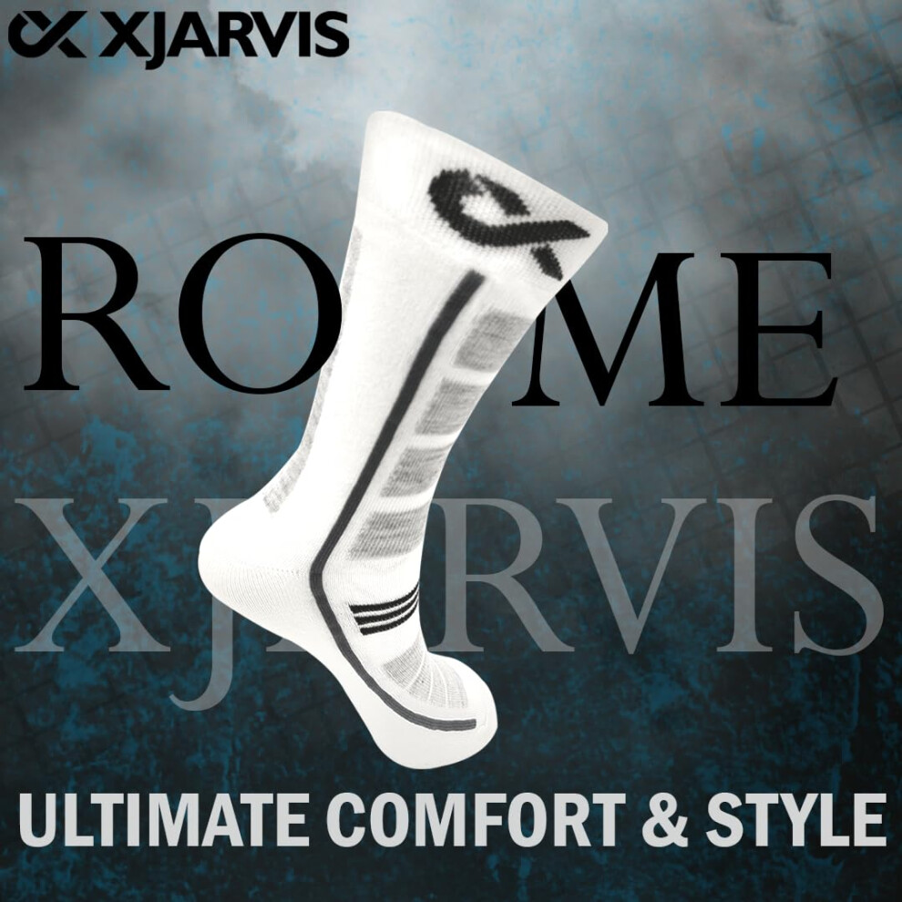 Chaussettes Habill Es Xjarvis Rome Pour Homme, En Coton Peign , Longueur Mi-Mollet, Sans Odeur Et Respirantes, Id Ales Pour La Course, Le Cyclism-image
