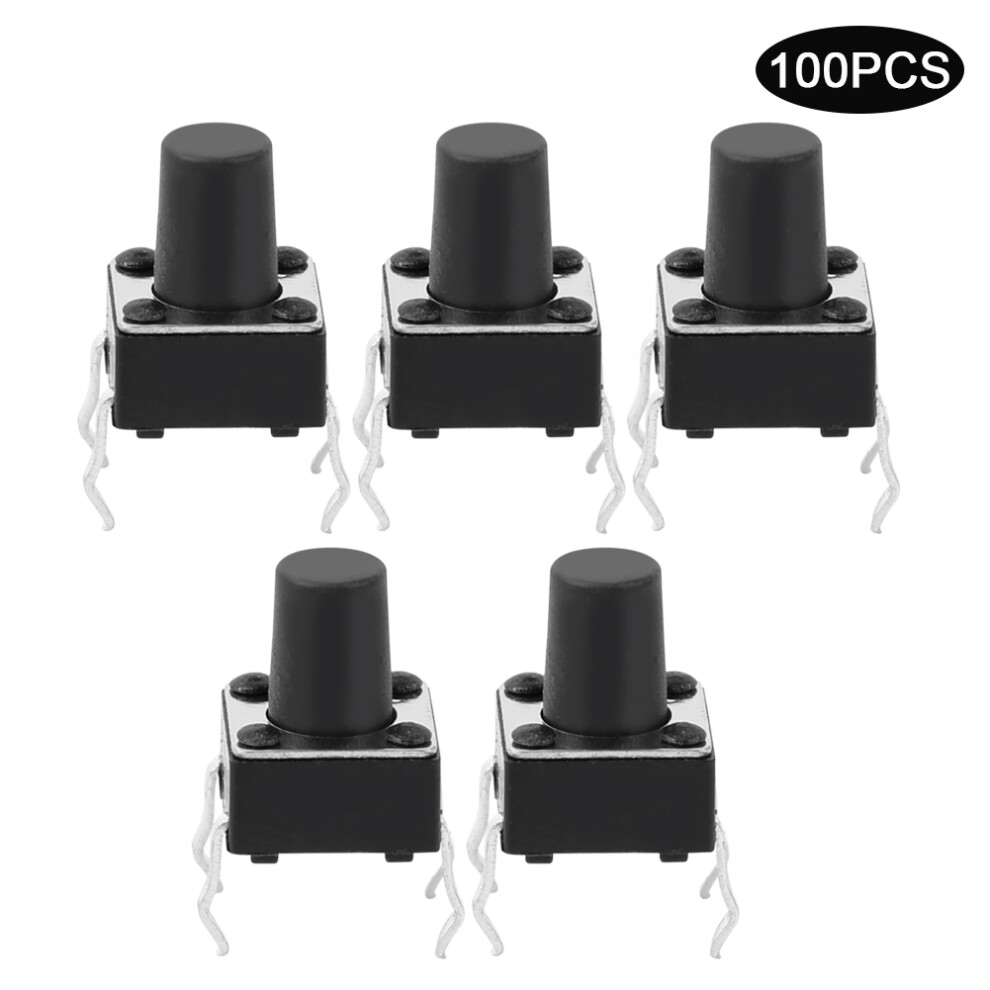 100Pcs Momentary Tactile Push Button Switch Mini Micro Tact Switch Accessory 6 X 6 X 8Mm 7621323570167