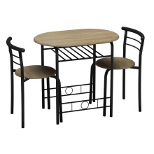 (Oak) 3 Pcs Dining Table 2 Chairs Set Kitchen Breakfast Furniture Compact Space Saving