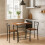 URBN Living (Rustic Brown) 3 Pcs Dining Table 2 Chairs Set Kitchen Breakfast Furniture Compact Space Saving 3