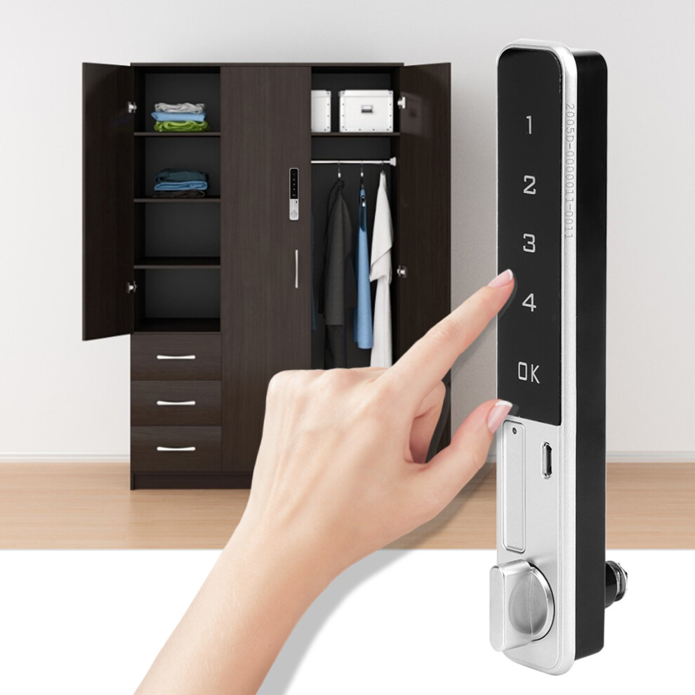Zinc Alloy Electronic Smart Password Lock Touch Keypad With Flat Bolt Safety For Wardrobe File Cabinet 8261323573325