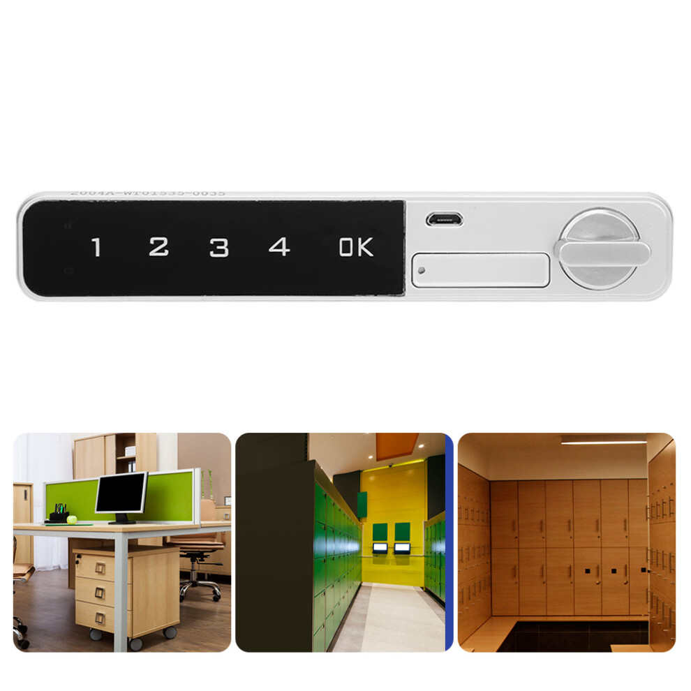 Smart Password Lock Zinc Alloy Touch Keypad Flat Bolt For File Cabinet Wardrobe 7681323573261